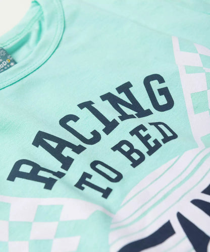 Pijama Infantil de Verão para Menino Racing Verde