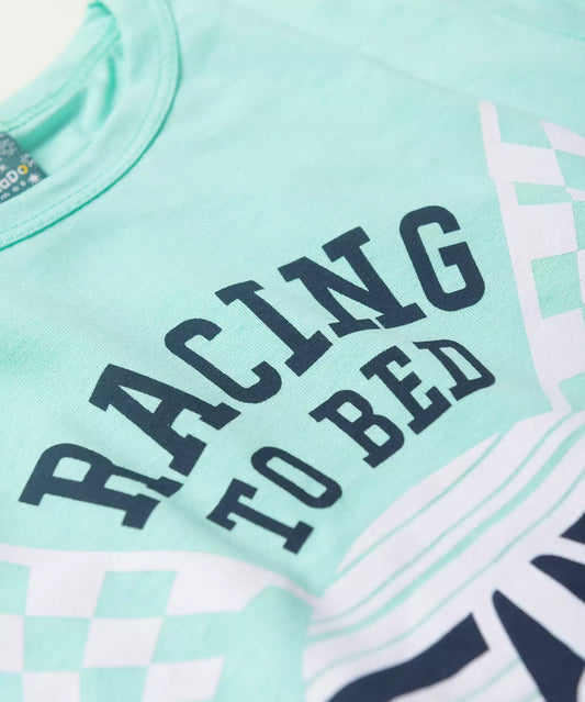 Pijama Infantil de Verão para Menino Racing Verde