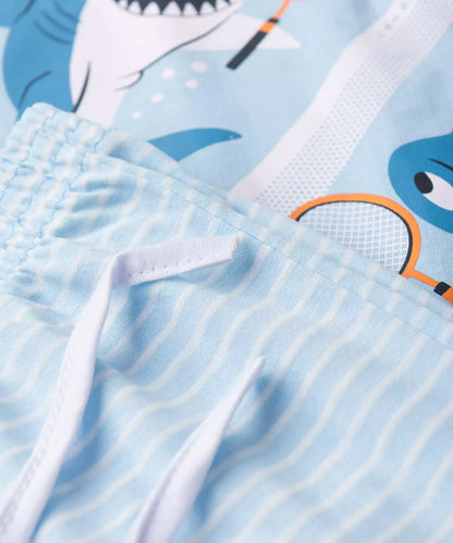Pijama Infantil de Verão para Menino Sea Azul Claro