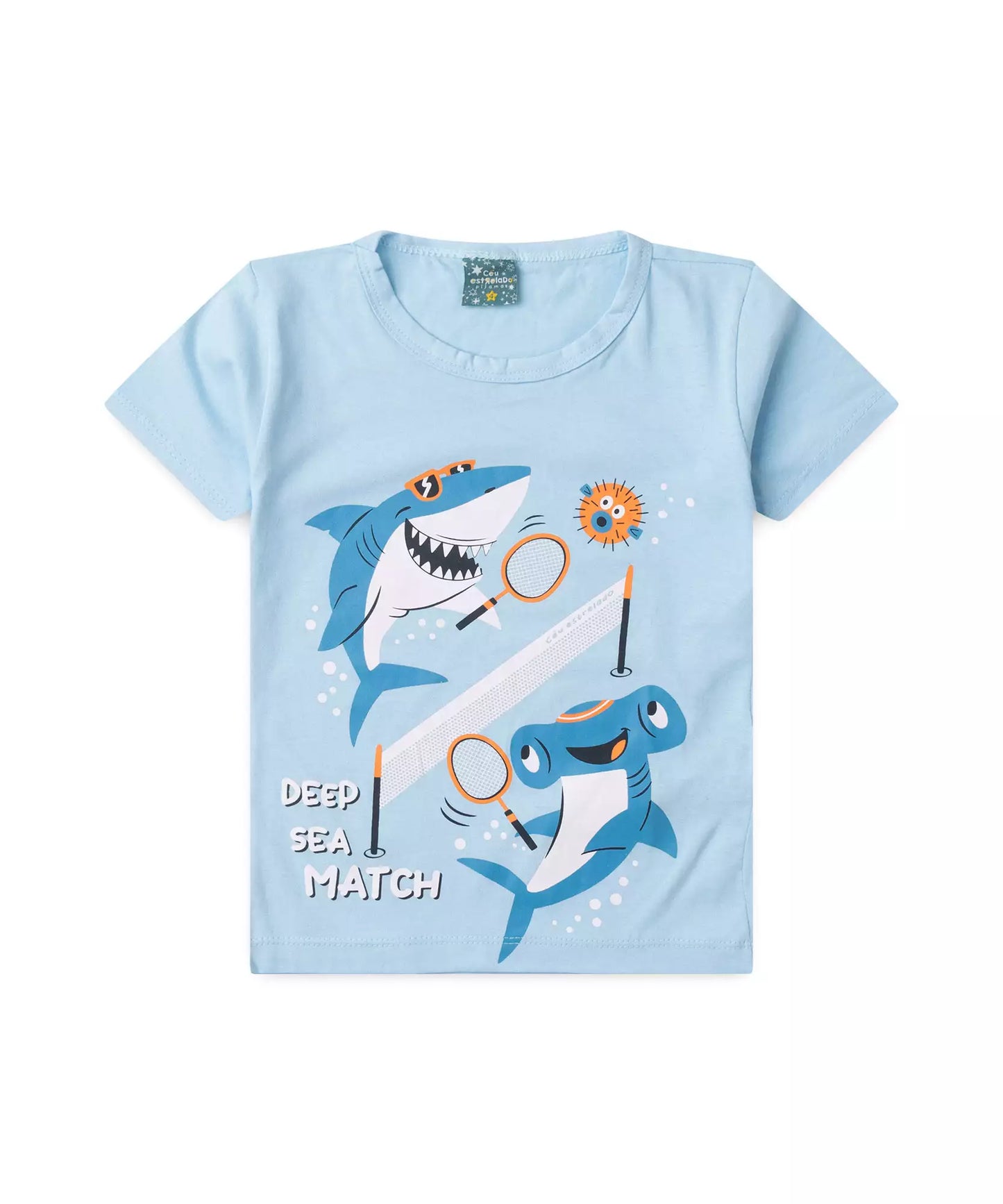 Pijama Infantil de Verão para Menino Sea Azul Claro
