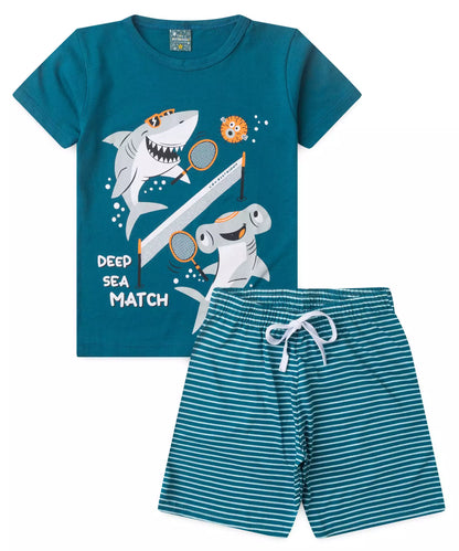 Pijama Infantil de Verão para Menino Sea Petróleo