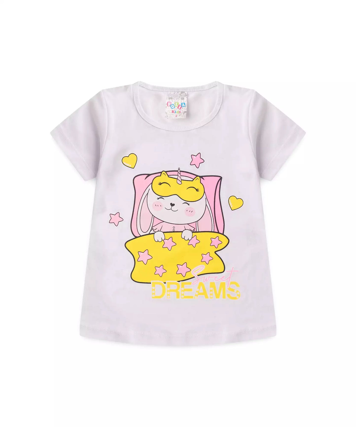 Pijama de verão para Menina Coelhinho Branco