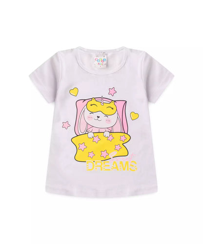 Pijama de verão para Menina Coelhinho Branco
