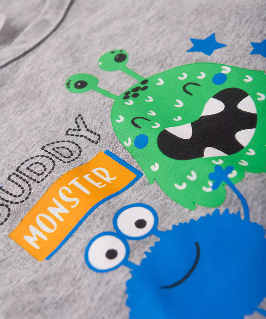 Pijama de Verão para Menino Monstrinhos Mescla