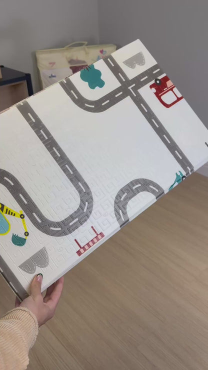 Tapete Tatame Infantil Dobrável Dupla Face Carros 180x120