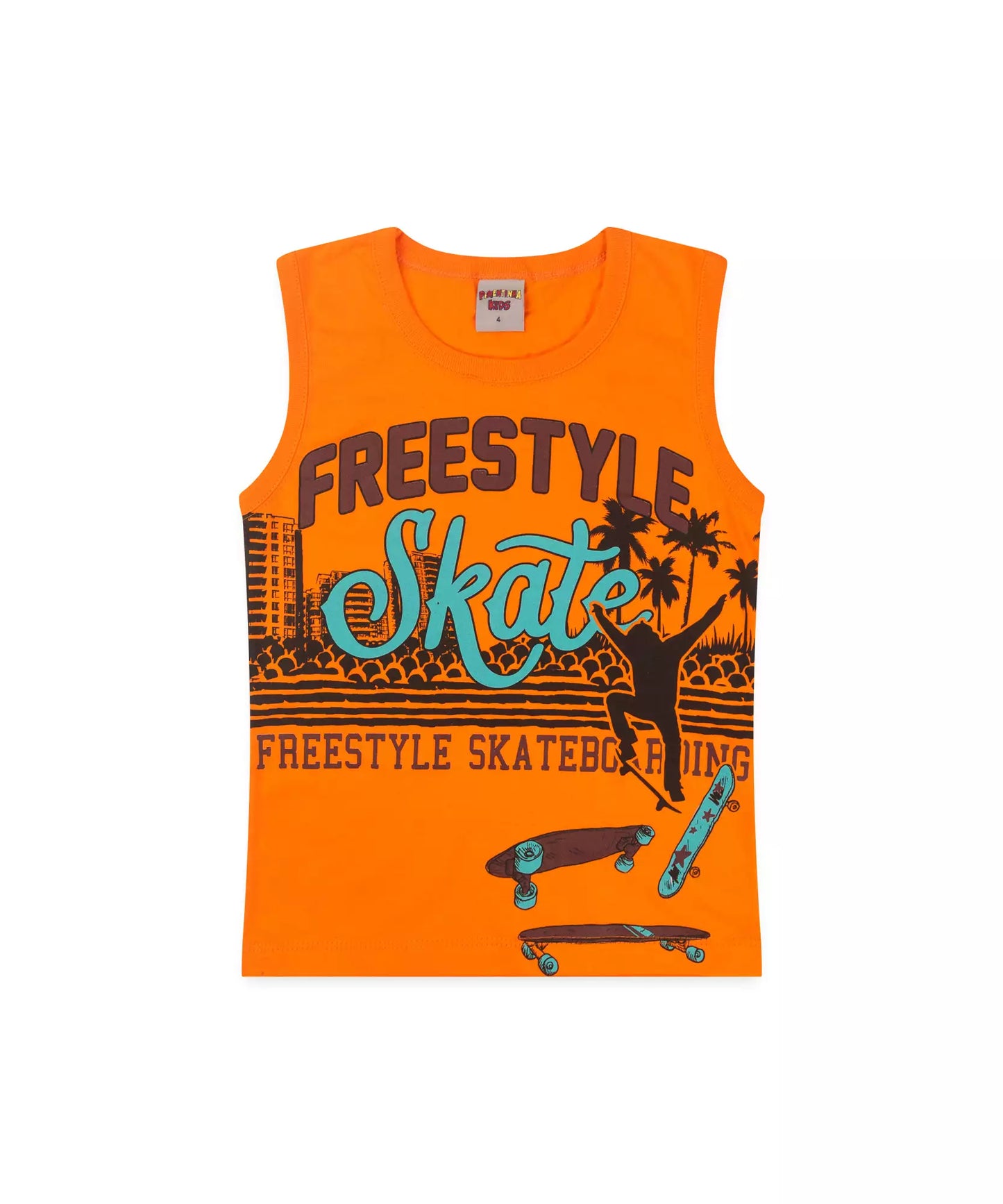 Regata Infantil Masculina Skate Laranja