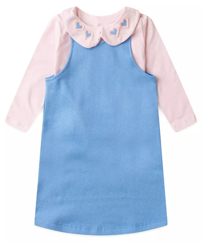 Salopete de Inverno para Menina Corações Azul
