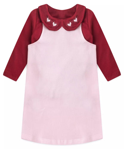 Salopete de Inverno para Menina Corações Rosa