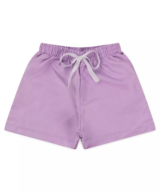 Short de Tactel para Menina Estampa Revela na Água Lilás