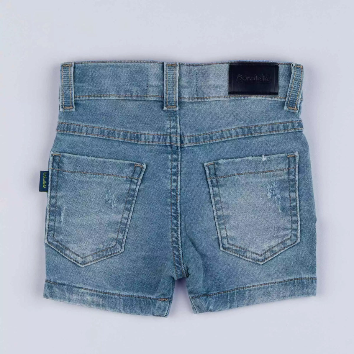 Short Jeans para Bebê Menino com Bolso e Lavagem Clara