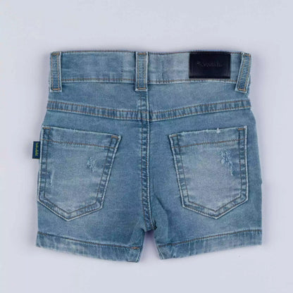 Short Jeans para Bebê Menino com Bolso e Lavagem Clara