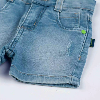 Short Jeans para Bebê Menino com Bolso e Lavagem Clara