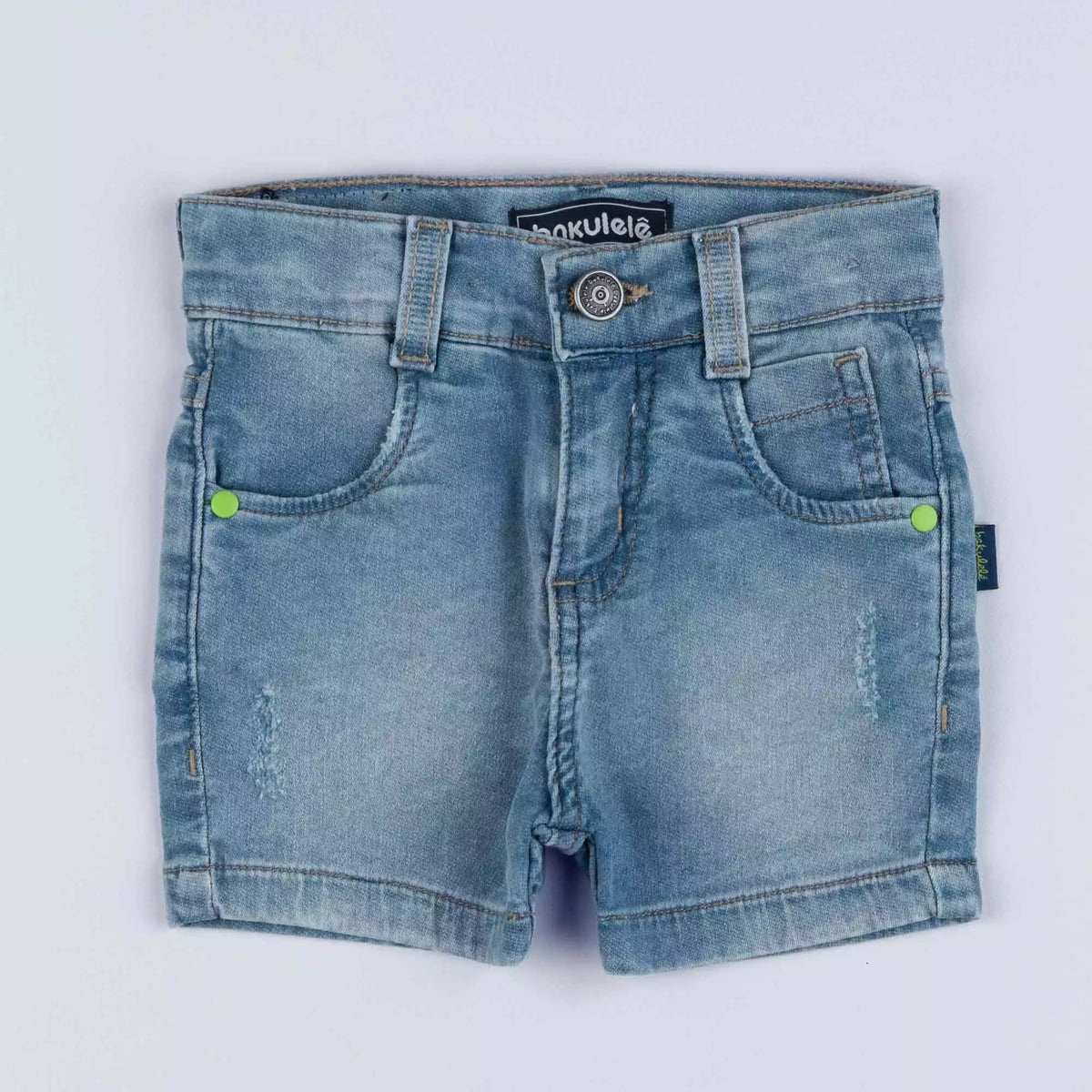 Short Jeans para Bebê Menino com Bolso e Lavagem Clara