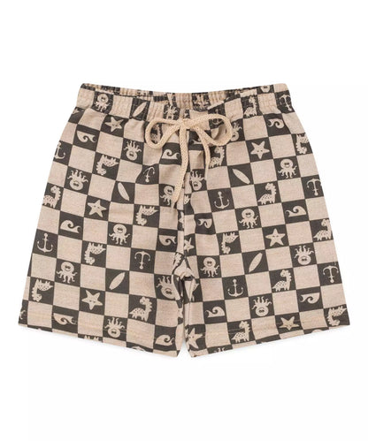 Short para Bebê Menino Estampado Marfim