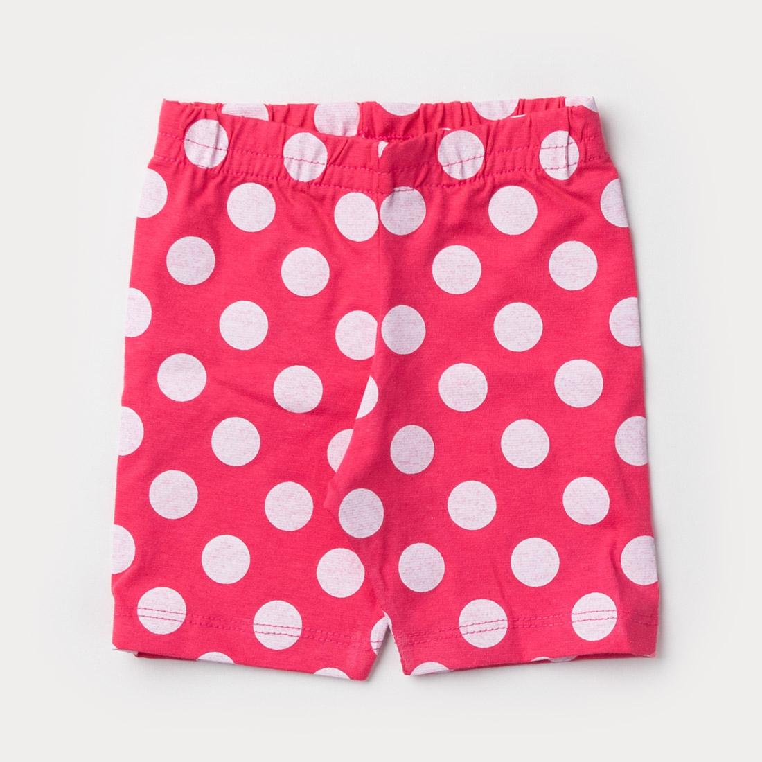 Short Ciclista Pink com Bolinhas Brancas para Bebê Menina