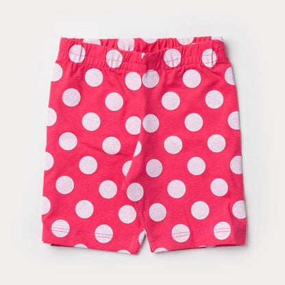 Short Ciclista Pink com Bolinhas Brancas para Bebê Menina