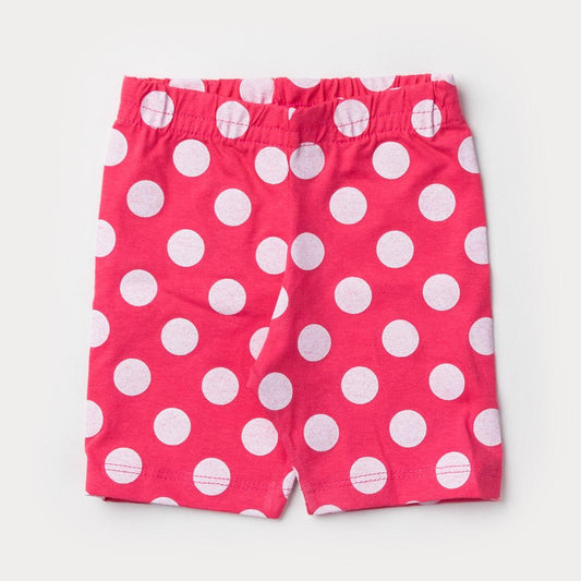 Short Ciclista Pink com Bolinhas Brancas para Bebê Menina