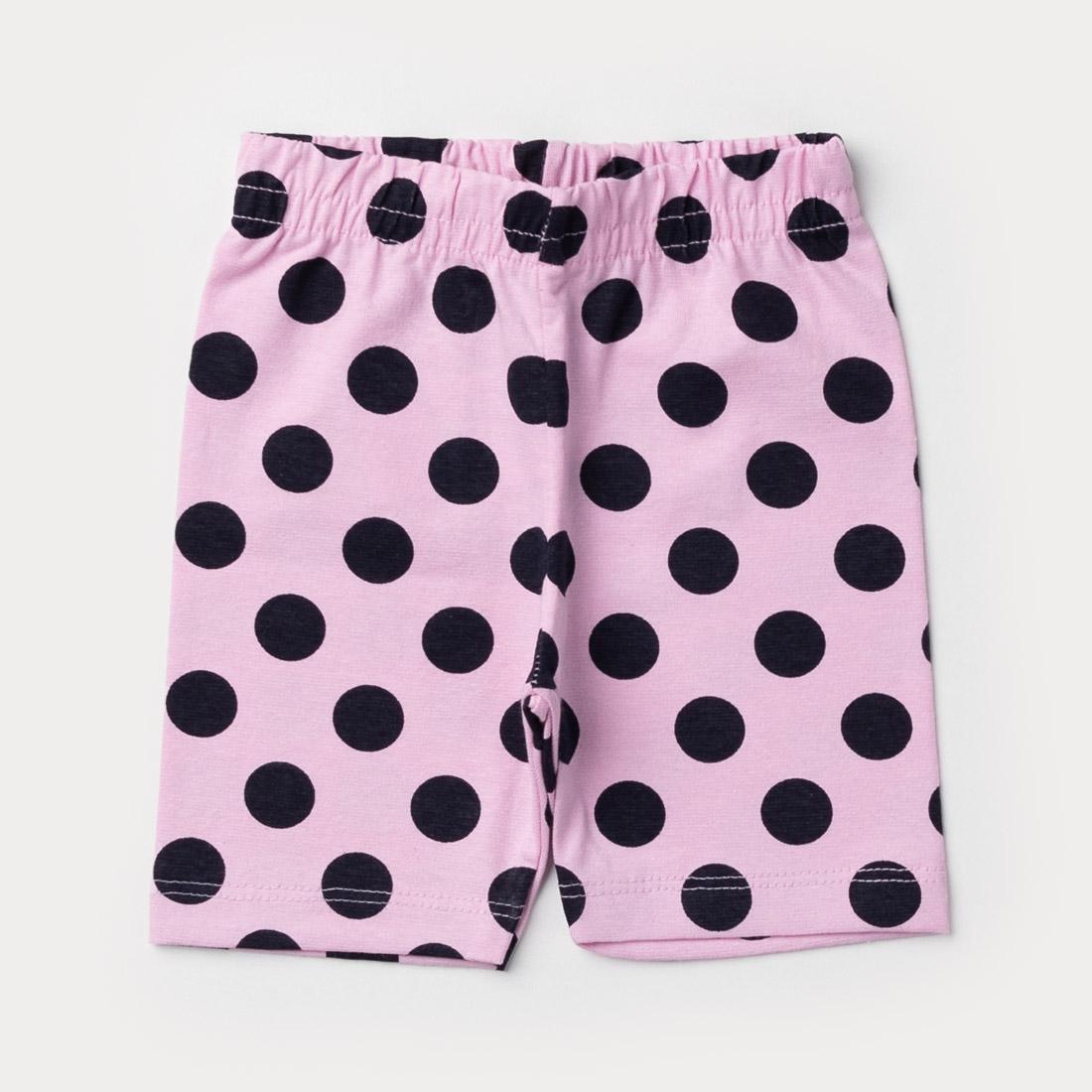Short Ciclista Rosa com Bolinhas Pretas para Bebê Menina