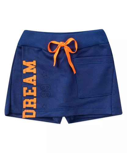 Short Saia Infantil Feminino Estampado Marinho