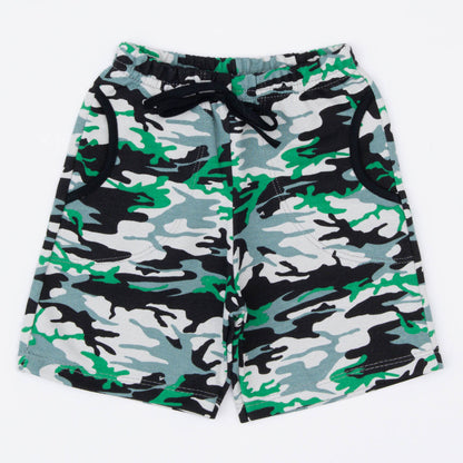 Short em Moletinho Verde Militar para Menino