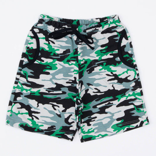 Short em Moletinho Verde Militar para Menino