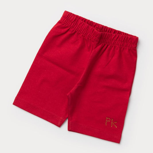 Short Vermelho Ciclista para Bebê Menina com Strass