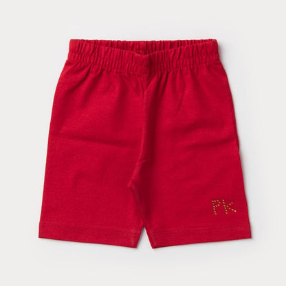Short Vermelho Ciclista para Bebê Menina com Strass