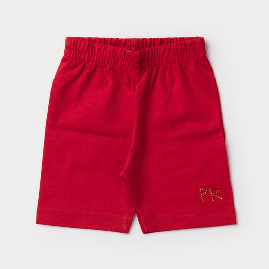 Short Vermelho Ciclista para Bebê Menina com Strass