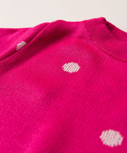 Suéter Infantil Feminino Bolinhas Pink