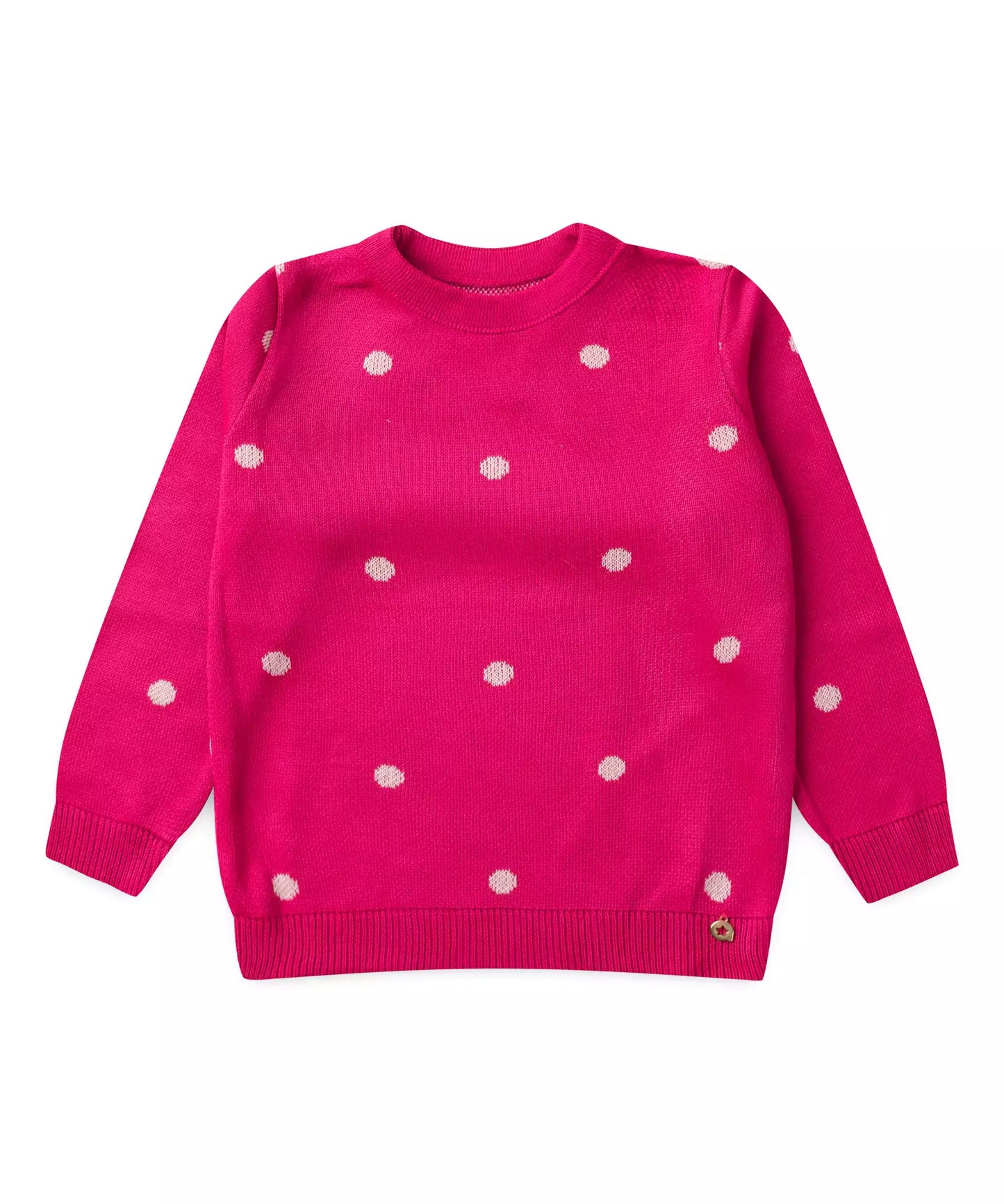 Suéter Infantil Feminino Bolinhas Pink
