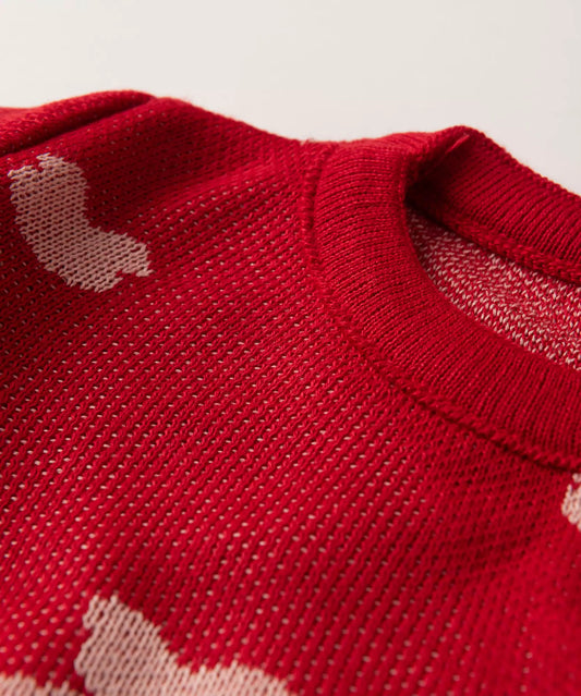 Suéter Infantil Feminino Ursinho Vermelho