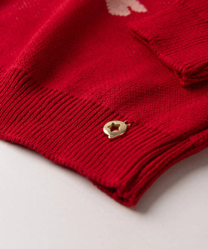 Suéter Infantil Feminino Ursinho Vermelho