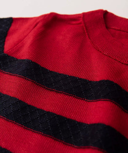 Suéter Infantil Masculino Listrado Vermelho