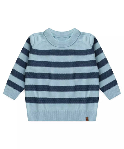 Suéter para Bebê Menino Listrado Azul