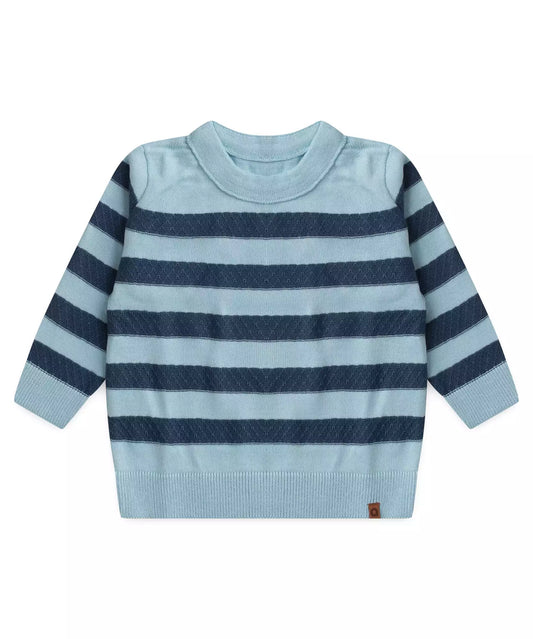 Suéter para Bebê Menino Listrado Azul