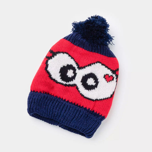 Touca de Lã para Bebê Menino Olhinhos Vermelho