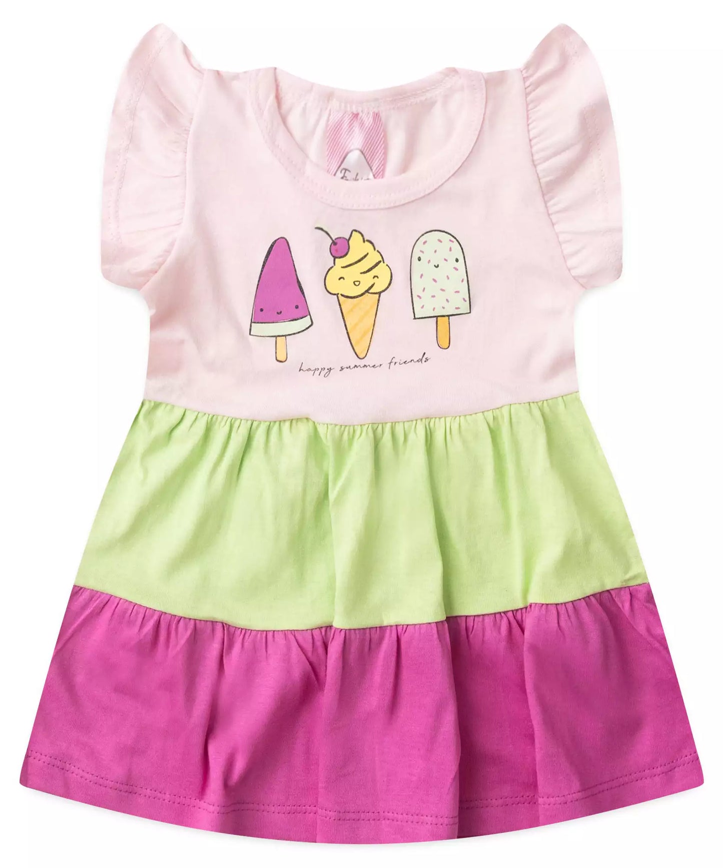 Vestido 3 Marias para Bebê Menina Sorvetinho Rosa