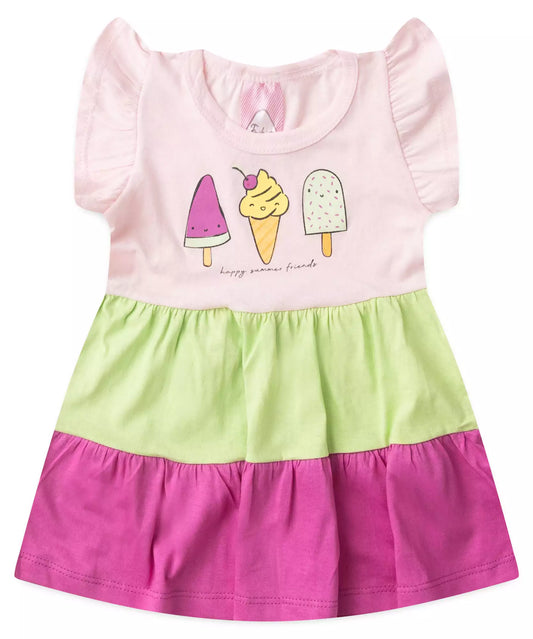 Vestido 3 Marias para Bebê Menina Sorvetinho Rosa