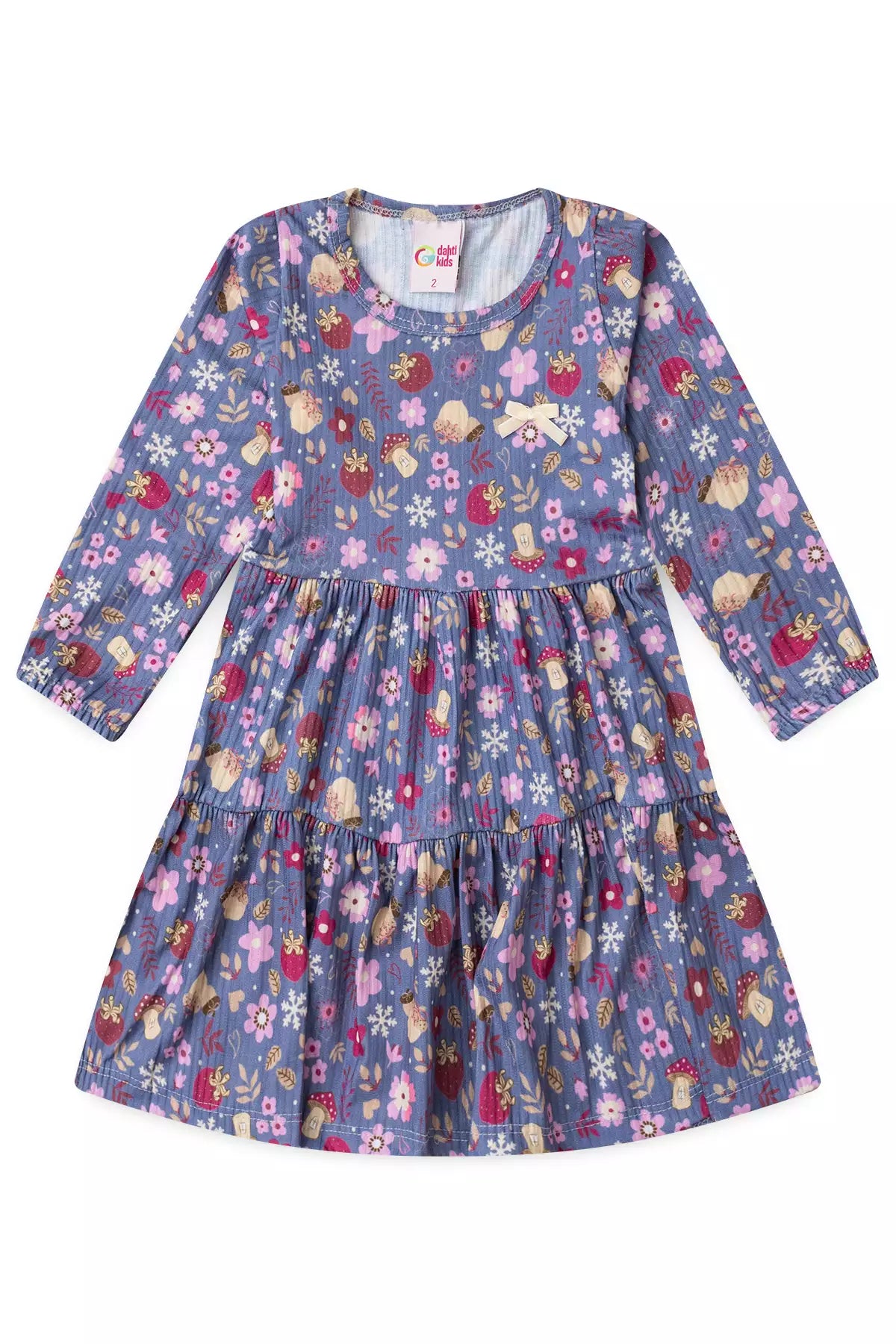 Vestido de Frio Infantil Menina Jardim Encantado Cinza