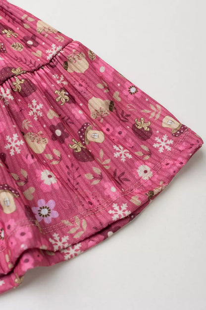 Vestido de Frio Infantil Menina Jardim Encantado Rosa