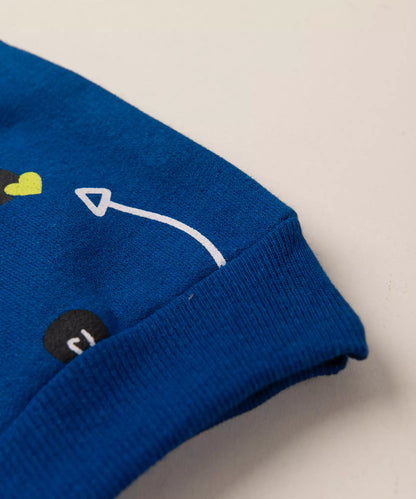 Vestido de Inverno Infantil Estampado Azul