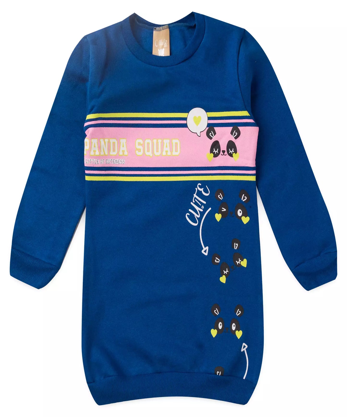 Vestido de Inverno Infantil Estampado Azul
