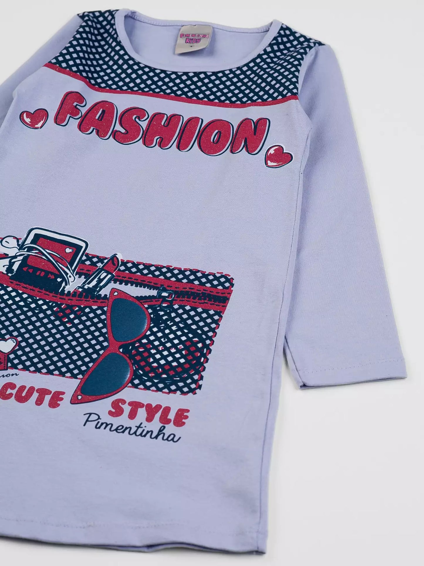 Vestido de Inverno Infantil Estampado Lilás