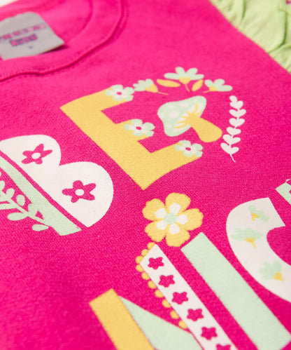 Vestido de Inverno Infantil Floral Pink