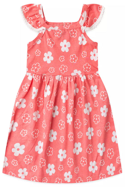 Vestido de Verão para Menina Florzinha Rosa