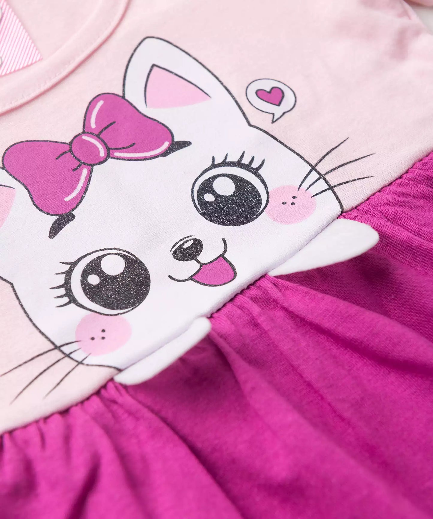 Vestido de Verão para Bebê Menina Gatinha Rosa