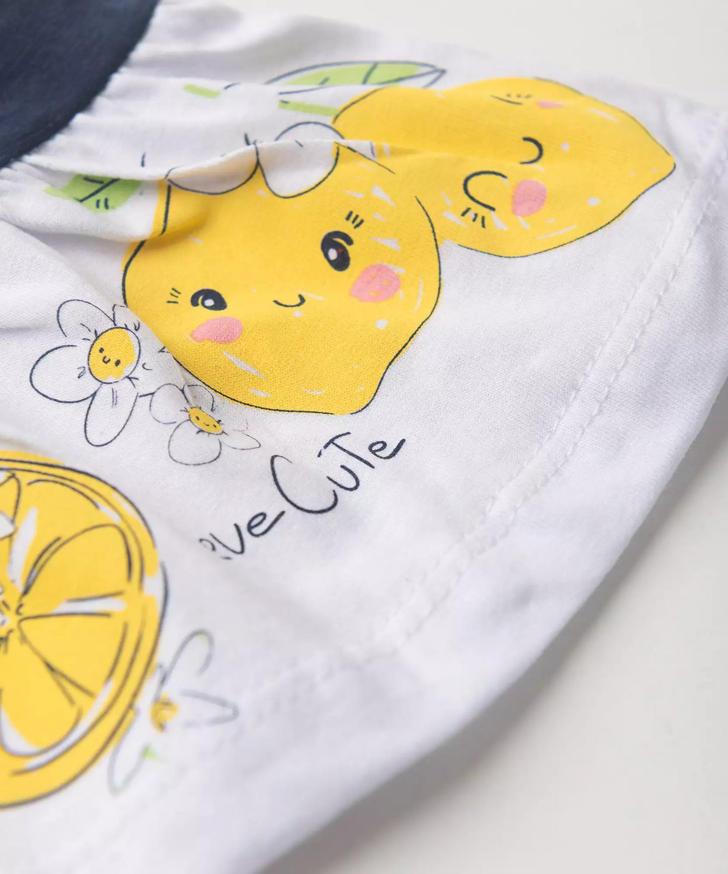 Vestido de Verão para Bebê Menina Limãozinho Marinho