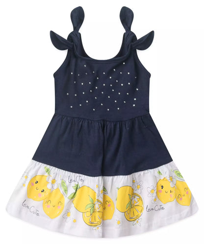 Vestido de Verão para Bebê Menina Limãozinho Marinho