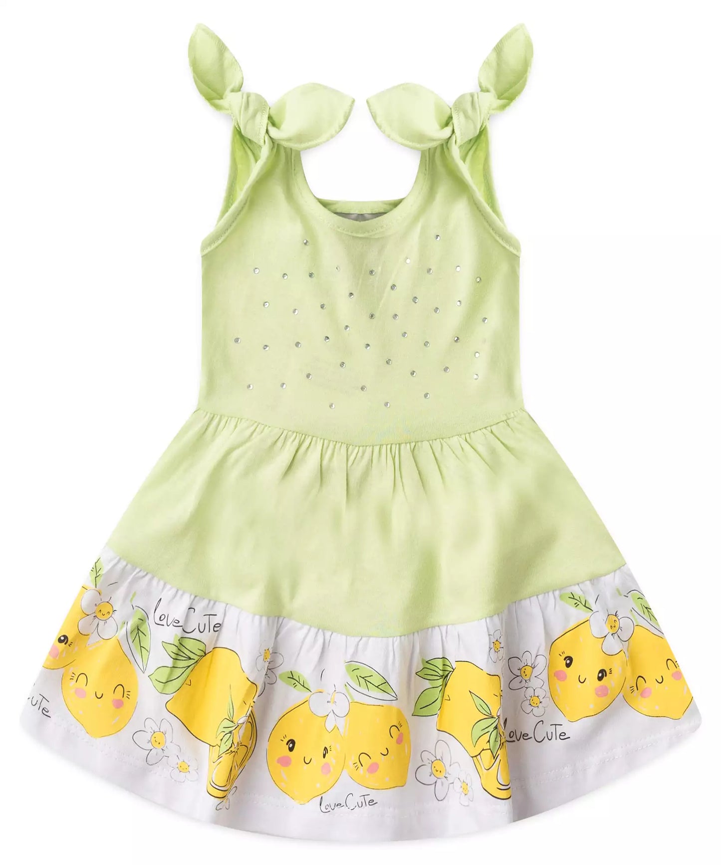 Vestido de Verão para Bebê Menina Limãozinho Verde