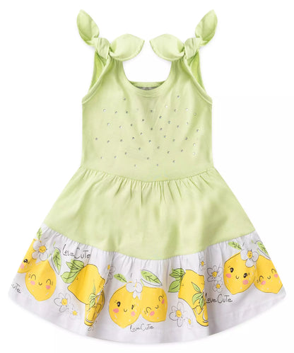 Vestido de Verão para Bebê Menina Limãozinho Verde